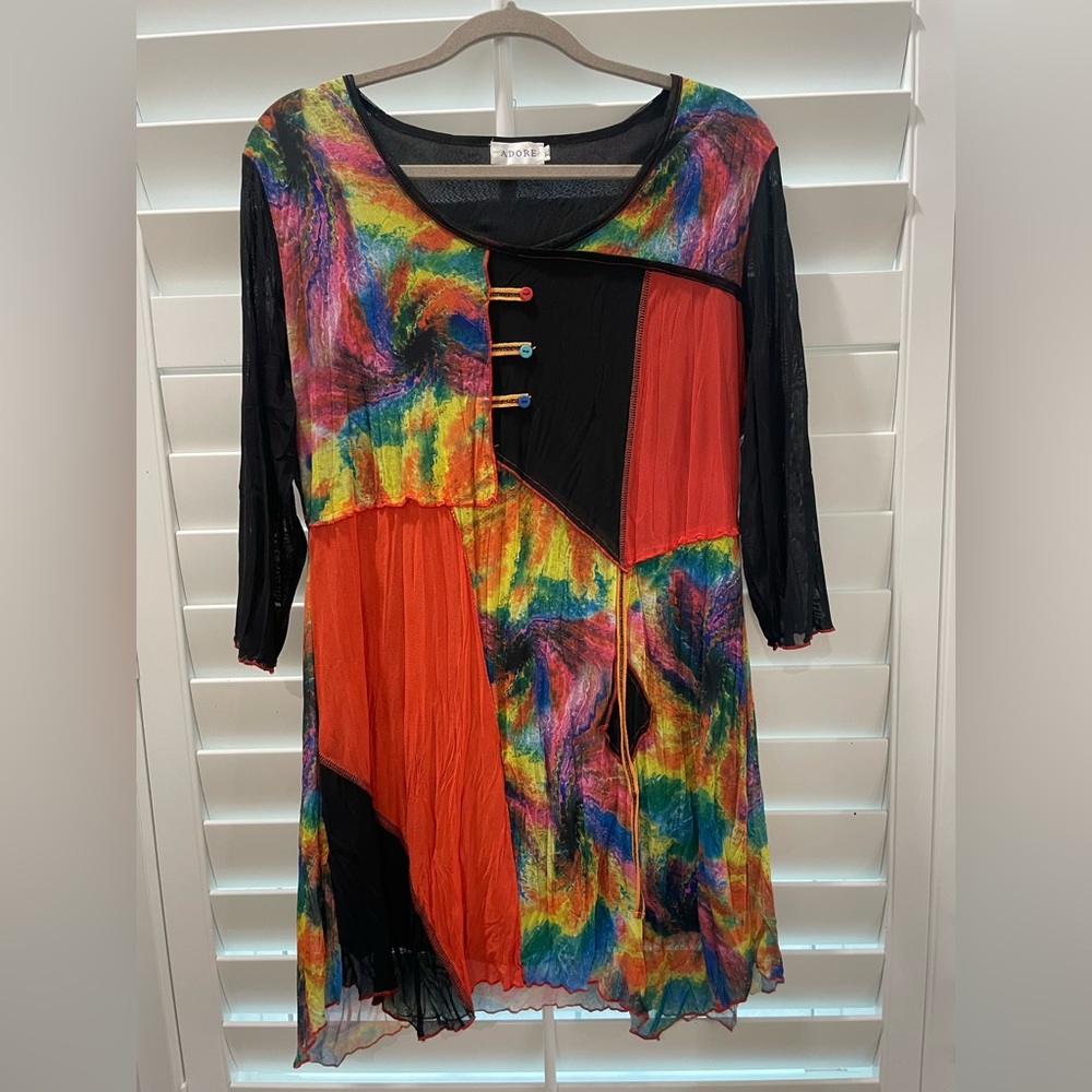 Adore brand Boho Funky Artsy Top Tunic Dress
